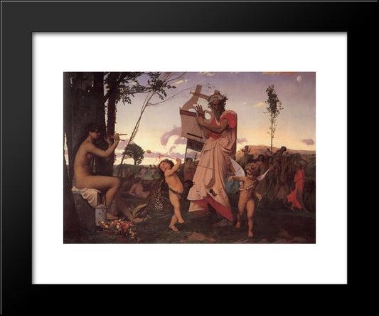 Anacreon, Bacchus Et L'Amour 20x24 Black Modern Wood Framed Art Print Poster by Gerome, Jean Leon