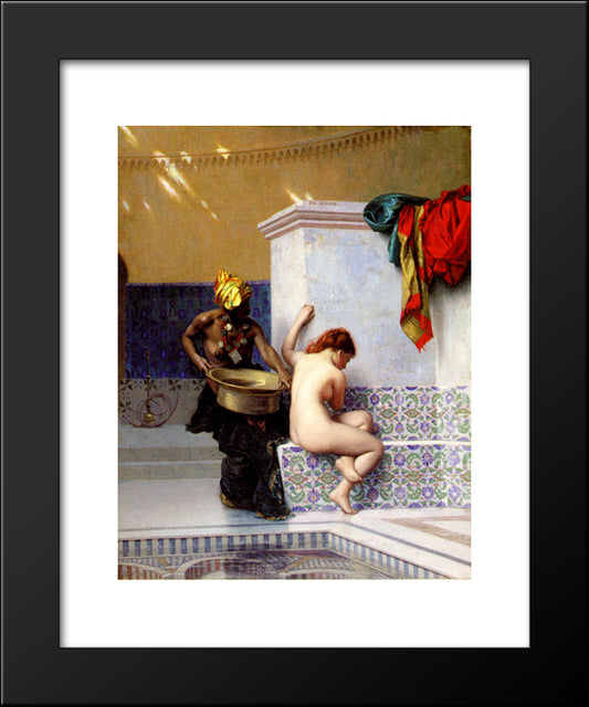 Turkish Bath Or Moorish Bath (Two Women) 20x24 Black Modern Wood Framed Art Print Poster by Gerome, Jean Leon