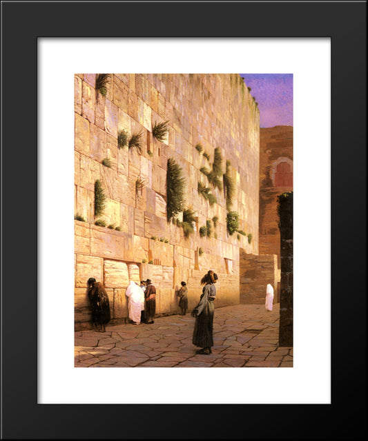 Solomon'S Wall Jerusalem 20x24 Black Modern Wood Framed Art Print Poster by Gerome, Jean Leon