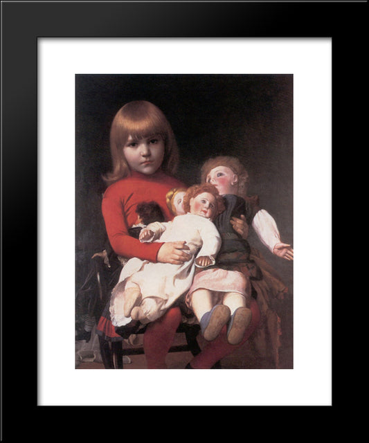 Madeleine Juliette Gerome And Her Dolls 20x24 Black Modern Wood Framed Art Print Poster by Gerome, Jean Leon