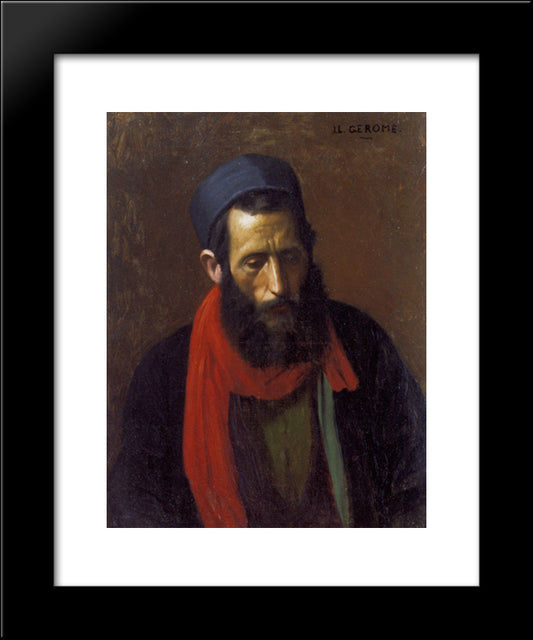 Portrait D'Un Juif 20x24 Black Modern Wood Framed Art Print Poster by Gerome, Jean Leon