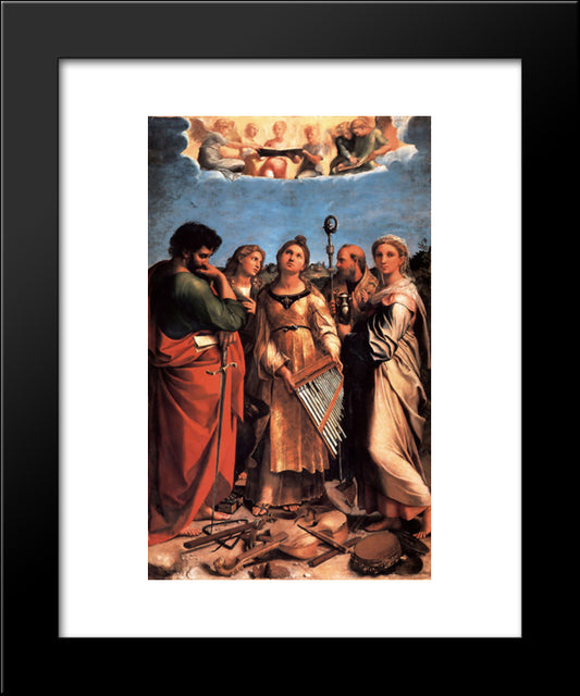 The Saint Cecilia Altarpiece 20x24 Black Modern Wood Framed Art Print Poster by Raphael