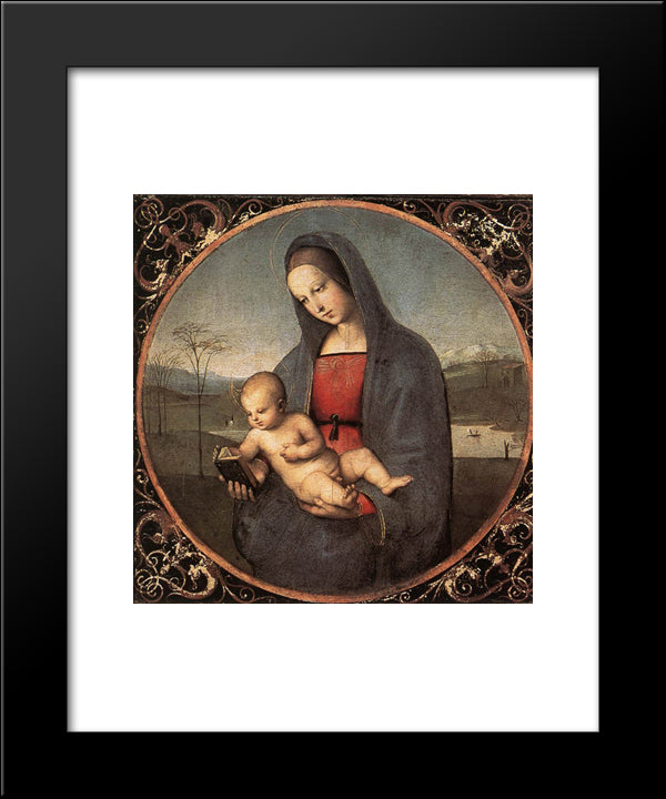 Madonna With The Book 20x24 Black Modern Wood Framed Art Print Poster by Raphael