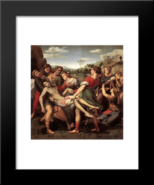 The Entombment 20x24 Black Modern Wood Framed Art Print Poster by Raphael