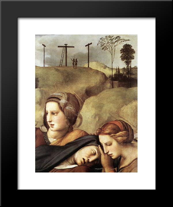 The Entombment [Detail: 1] 20x24 Black Modern Wood Framed Art Print Poster by Raphael