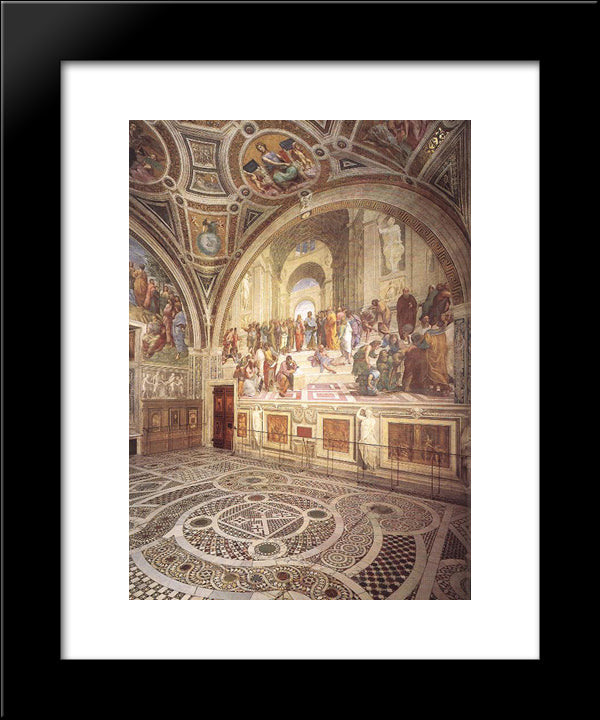 View Of The Stanza Della Segnatura 20x24 Black Modern Wood Framed Art Print Poster by Raphael
