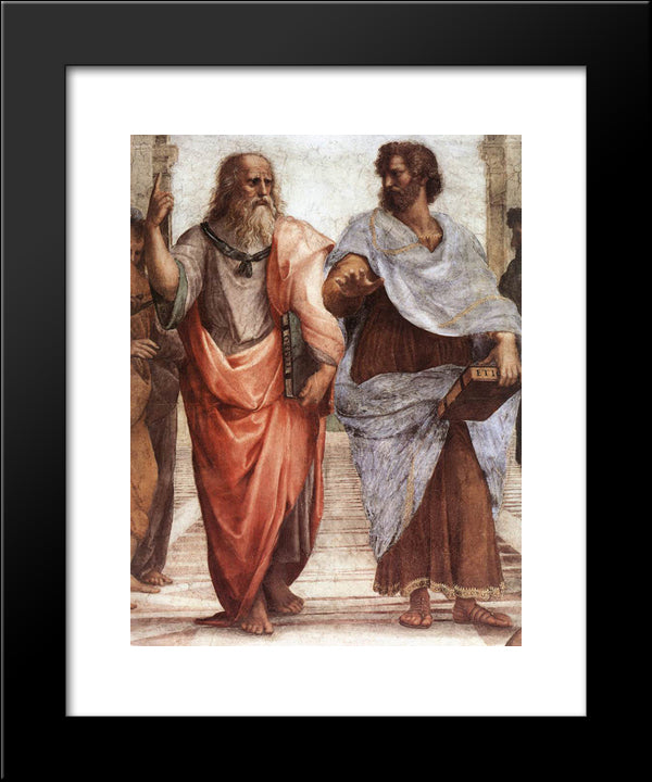 The School Of Athens [Detail: 1] 20x24 Black Modern Wood Framed Art Print Poster by Raphael