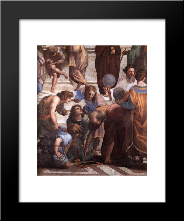 The School Of Athens [Detail: 3] 20x24 Black Modern Wood Framed Art Print Poster by Raphael