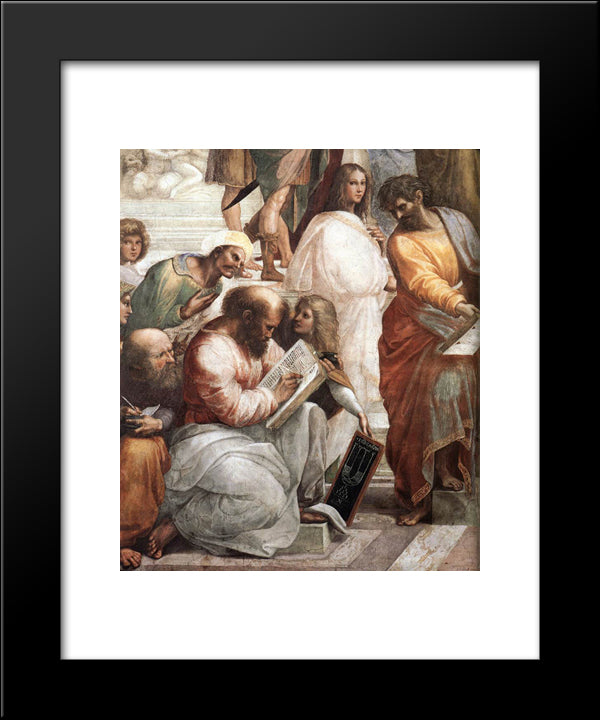 The School Of Athens [Detail: 4] 20x24 Black Modern Wood Framed Art Print Poster by Raphael