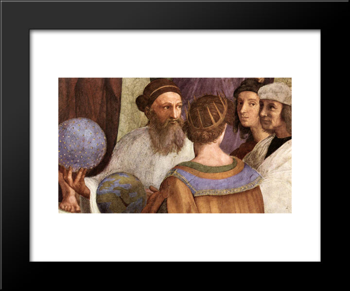 The School Of Athens [Detail: 6] 20x24 Black Modern Wood Framed Art Print Poster by Raphael