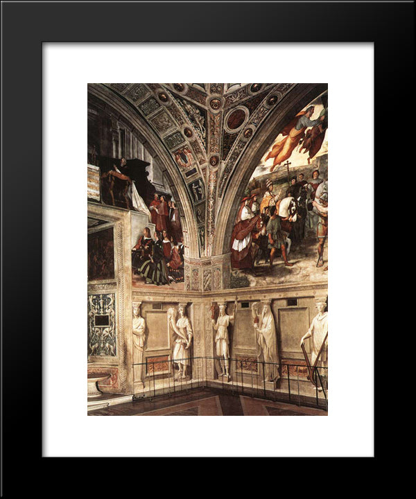 View Of The Stanza Di Eliodoro 20x24 Black Modern Wood Framed Art Print Poster by Raphael