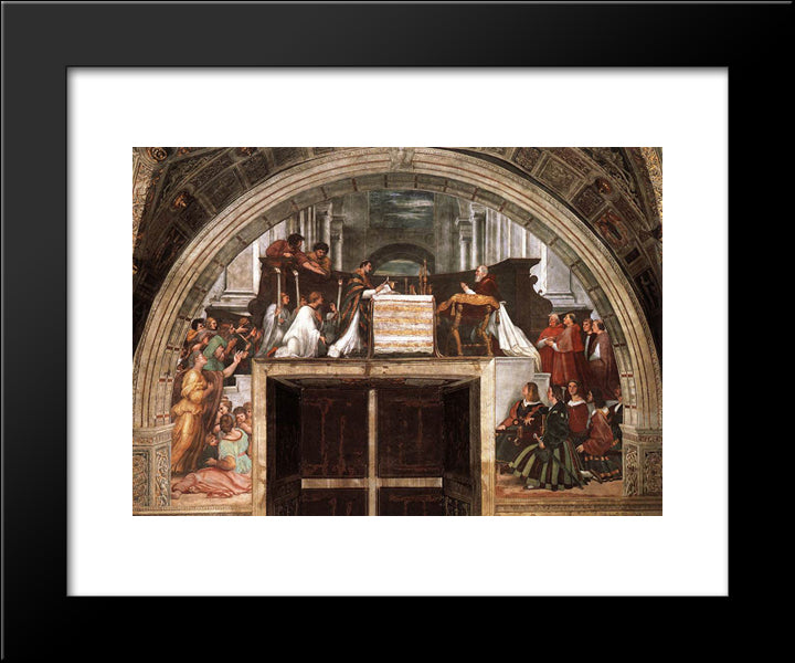 The Mass At Bolsena 20x24 Black Modern Wood Framed Art Print Poster by Raphael