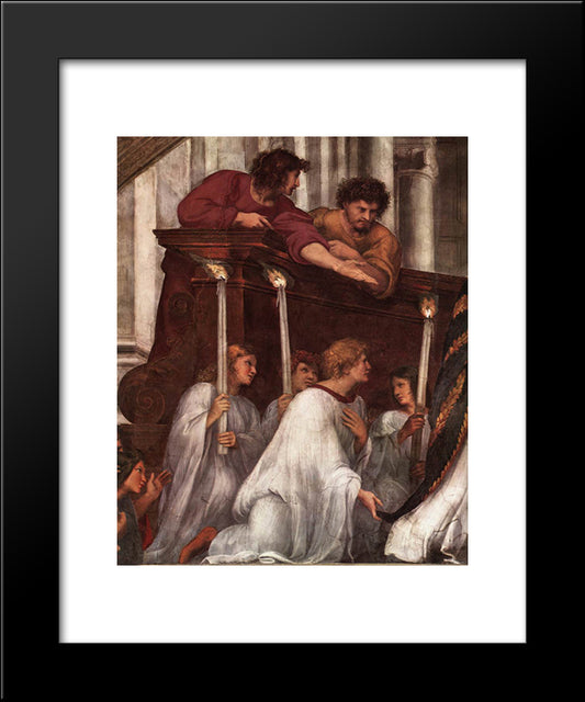 The Mass At Bolsena [Detail: 1] 20x24 Black Modern Wood Framed Art Print Poster by Raphael