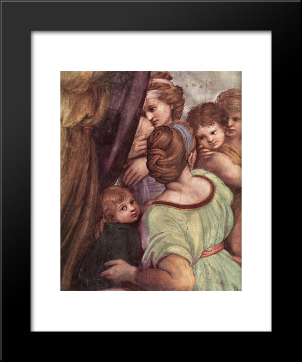 The Mass At Bolsena [Detail: 4] 20x24 Black Modern Wood Framed Art Print Poster by Raphael