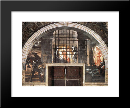 The Liberation Of St Peter 20x24 Black Modern Wood Framed Art Print Poster by Raphael