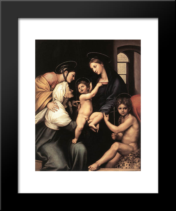 Madonna Dell'Impannata 20x24 Black Modern Wood Framed Art Print Poster by Raphael