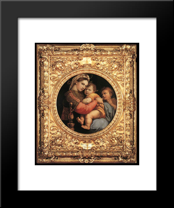 Madonna Della Seggiola 20x24 Black Modern Wood Framed Art Print Poster by Raphael