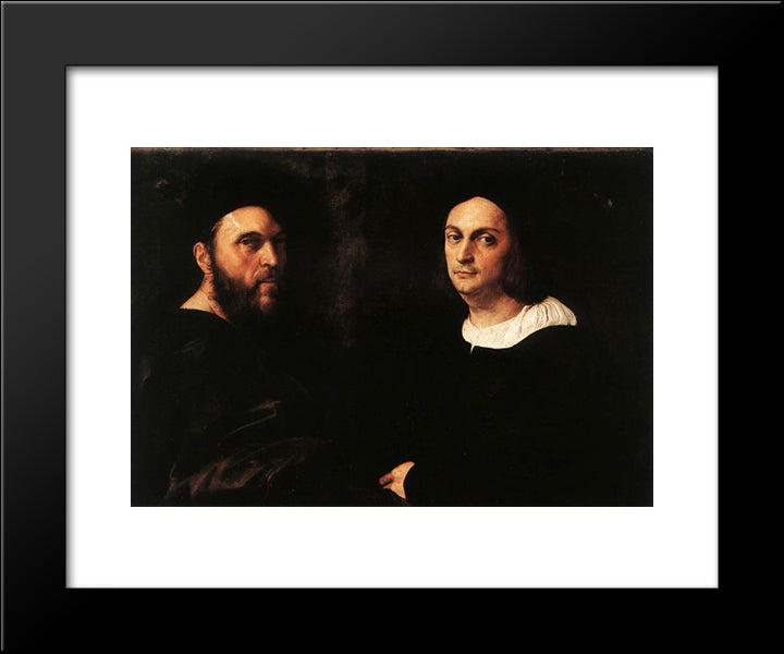 Double Portrait 20x24 Black Modern Wood Framed Art Print Poster by Raphael