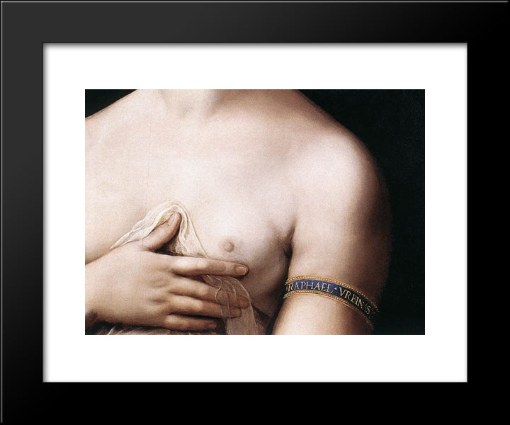 Portrait Of A Young Woman [Detail: 1] 20x24 Black Modern Wood Framed Art Print Poster by Raphael