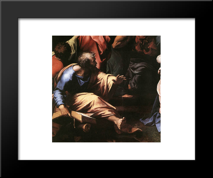 The Transfiguration [Detail: 1] 20x24 Black Modern Wood Framed Art Print Poster by Raphael