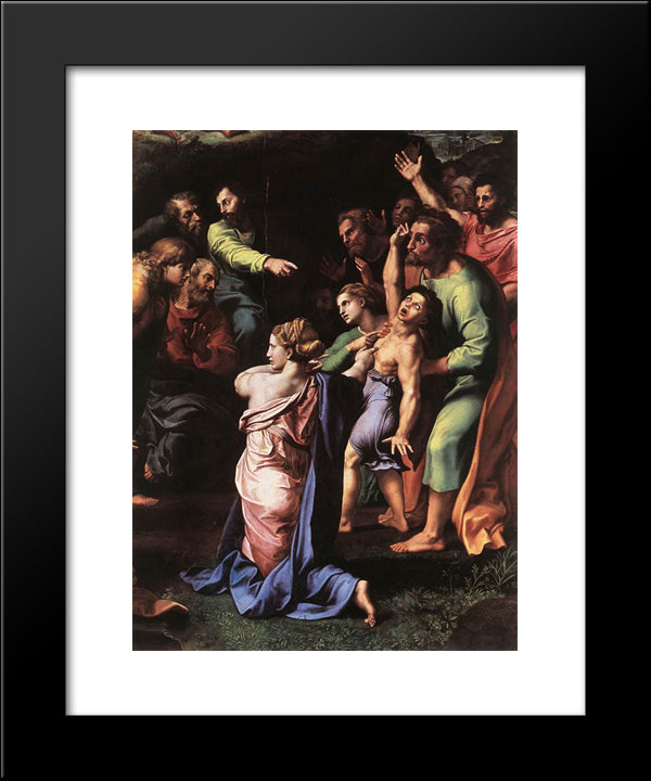 The Transfiguration [Detail: 3] 20x24 Black Modern Wood Framed Art Print Poster by Raphael