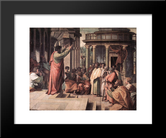 St Paul Preaching In Athens 20x24 Black Modern Wood Framed Art Print Poster by Raphael