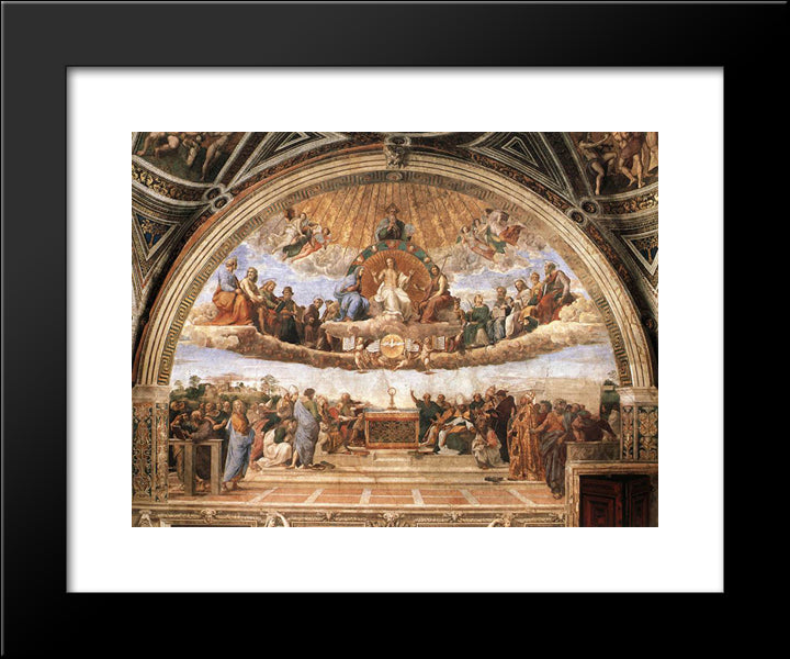 Disputation Of The Holy Sacrament (La Disputa) 20x24 Black Modern Wood Framed Art Print Poster by Raphael