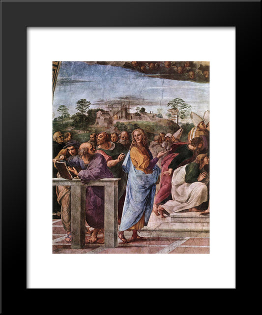 Disputation Of The Holy Sacrament (La Disputa) [Detail: 2] 20x24 Black Modern Wood Framed Art Print Poster by Raphael