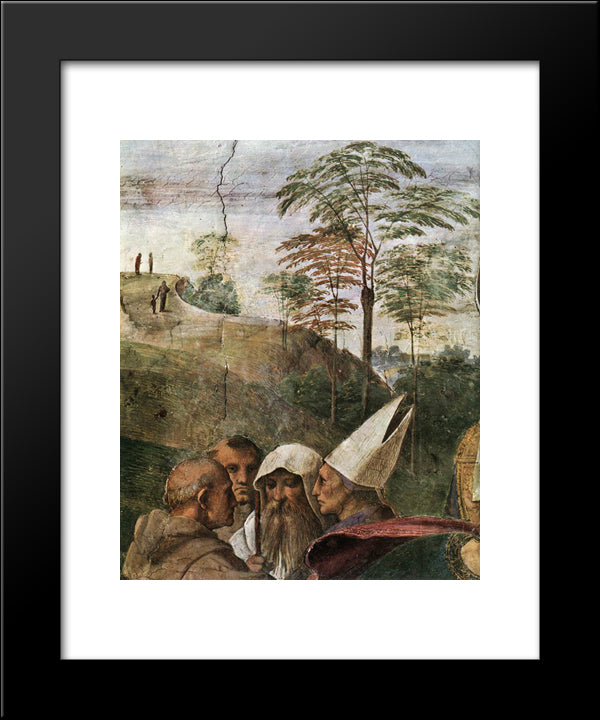 Disputation Of The Holy Sacrament (La Disputa) [Detail: 4] 20x24 Black Modern Wood Framed Art Print Poster by Raphael