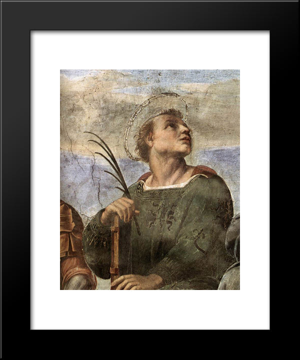 Disputation Of The Holy Sacrament (La Disputa) [Detail: 5] 20x24 Black Modern Wood Framed Art Print Poster by Raphael