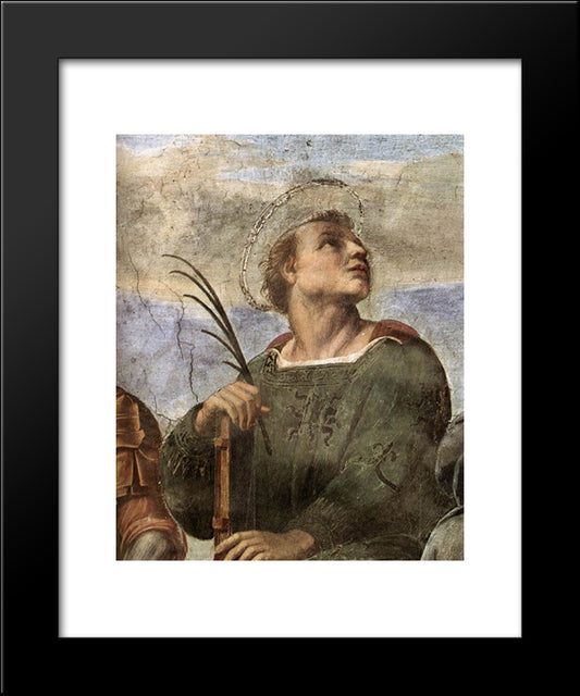 Disputation Of The Holy Sacrament (La Disputa) [Detail: 5] 20x24 Black Modern Wood Framed Art Print Poster by Raphael