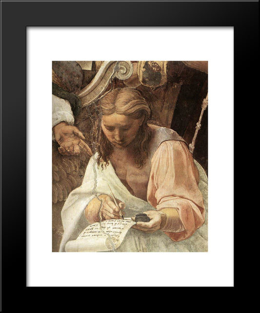 Disputation Of The Holy Sacrament (La Disputa) [Detail: 7] 20x24 Black Modern Wood Framed Art Print Poster by Raphael