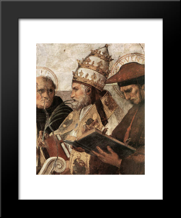 Disputation Of The Holy Sacrament (La Disputa) [Detail: 8] 20x24 Black Modern Wood Framed Art Print Poster by Raphael