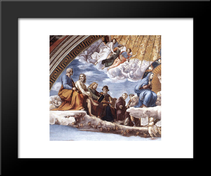 Disputation Of The Holy Sacrament (La Disputa) [Detail: 9] 20x24 Black Modern Wood Framed Art Print Poster by Raphael