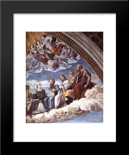 Disputation Of The Holy Sacrament (La Disputa) [Detail: 10] 20x24 Black Modern Wood Framed Art Print Poster by Raphael