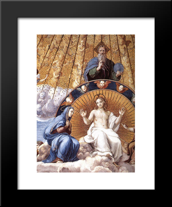 Disputation Of The Holy Sacrament (La Disputa): Christ Glorified 20x24 Black Modern Wood Framed Art Print Poster by Raphael