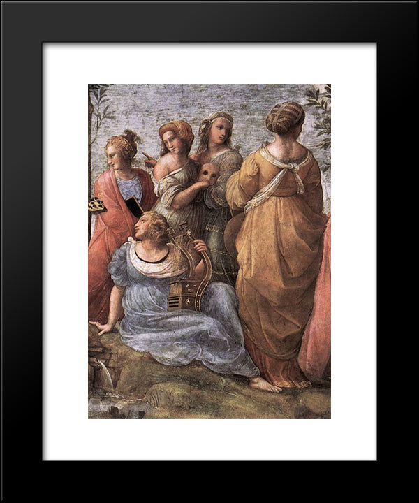 The Parnassus [Detail: 3] 20x24 Black Modern Wood Framed Art Print Poster by Raphael