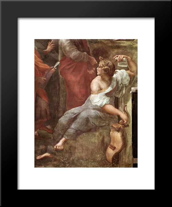 The Parnassus [Detail: 5] 20x24 Black Modern Wood Framed Art Print Poster by Raphael