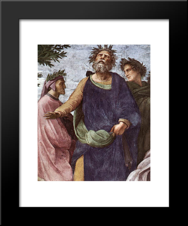 The Parnassus [Detail: 7] 20x24 Black Modern Wood Framed Art Print Poster by Raphael