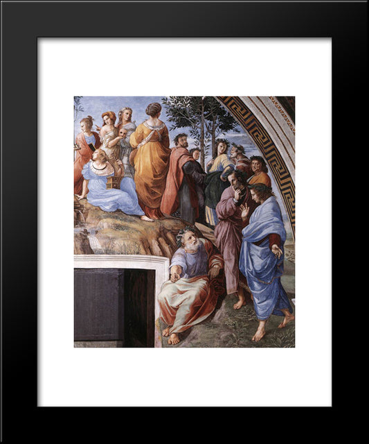 The Parnassus [Detail: 9] 20x24 Black Modern Wood Framed Art Print Poster by Raphael