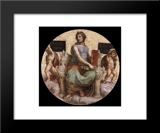 The Stanza Della Segnatura Ceiling: Philosophy 20x24 Black Modern Wood Framed Art Print Poster by Raphael
