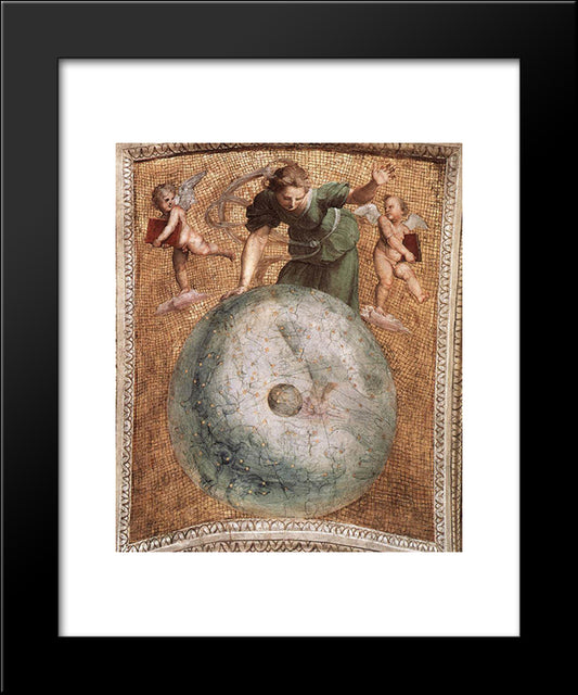 The Stanza Della Segnatura Ceiling: Prime Mover 20x24 Black Modern Wood Framed Art Print Poster by Raphael