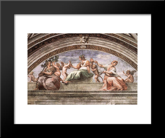 The Cardinal Virtues 20x24 Black Modern Wood Framed Art Print Poster by Raphael