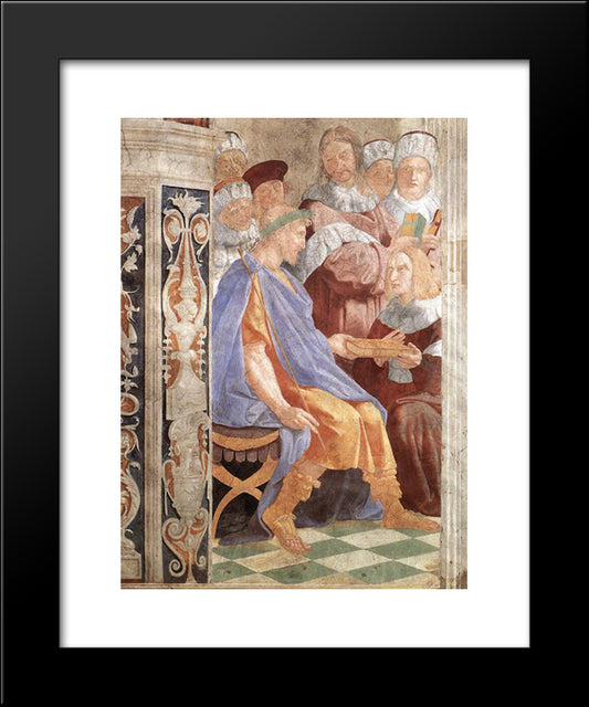 Justinian Presenting The Pandects To Trebonianus 20x24 Black Modern Wood Framed Art Print Poster by Raphael