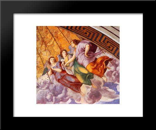 The Stanza Della Segnatura Ceiling [Detail: 2] 20x24 Black Modern Wood Framed Art Print Poster by Raphael