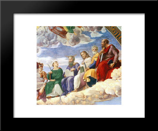 The Stanza Della Segnatura Ceiling [Detail: 3] 20x24 Black Modern Wood Framed Art Print Poster by Raphael