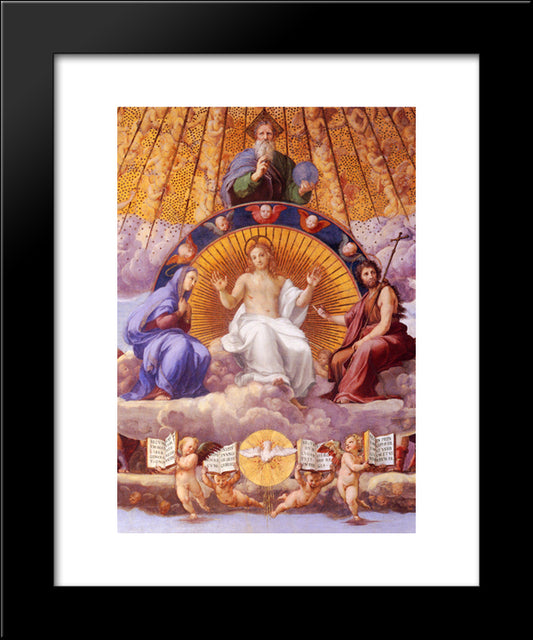 Disputation Of The Holy Sacrament (La Disputa): Christ Glorified [Detail: 1] 20x24 Black Modern Wood Framed Art Print Poster by Raphael