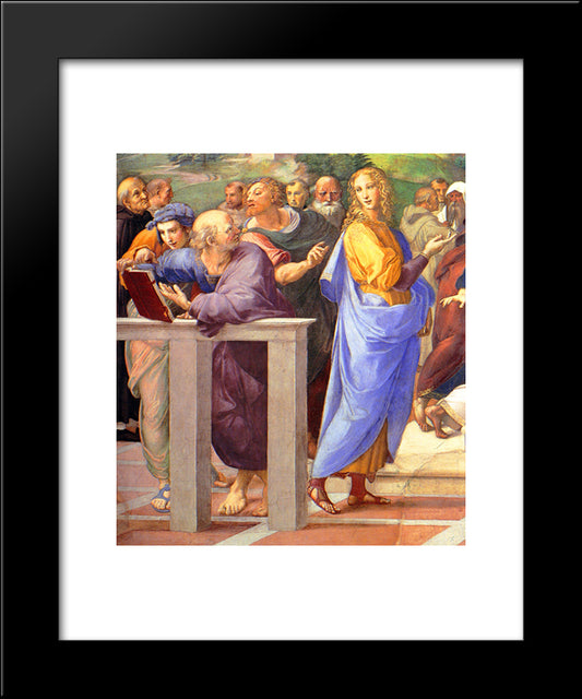 Disputation Of The Holy Sacrament (La Disputa) [Detail: 10A] 20x24 Black Modern Wood Framed Art Print Poster by Raphael