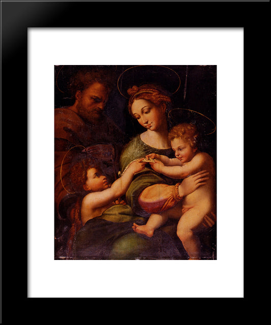 Holy Family With Saint John The Baptist 20x24 Black Modern Wood Framed Art Print Poster by Raphael
