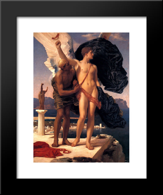 Daedalus And Icarus 20x24 Black Modern Wood Framed Art Print Poster by Leighton, Frederic